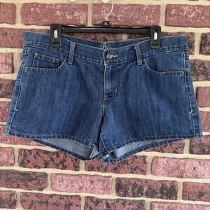 Old Navy Y2K Diva Mid-Rise Denim Shorts Dark Wash Blue Size 12 Normcore Festival